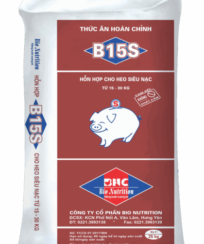 B15S - HỖN HỢP ĐẶC BIỆT CHO HEO SIÊU NẠC TỪ 15 ĐẾN 30 KG