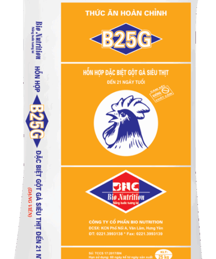 B25G (VIÊN) – HH ĐẶC BIỆT GỘT GÀ SIÊU THỊT ĐẾN 21 NGÀY TUỔI