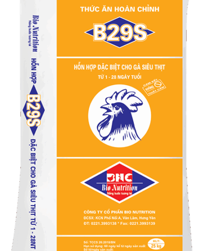B29S – HỖN HỢP ĐẶC BIỆT CHO GÀ SIÊU THỊT TỪ 1 - 28 NGÀY TUỔI