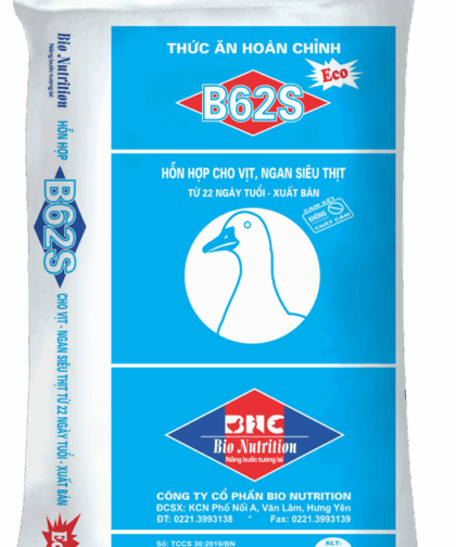 B62S (ECO) – HỖN HỢP CHO VỊT, NGAN SIÊU THỊT TỪ 22 NGÀY TUỔI - XUẤT BÁN
