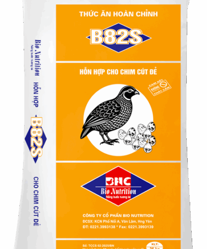 B82S – THỨC ĂN HỖN HỢP HOÀN CHỈNH CHO CHIM CÚT ĐẺ