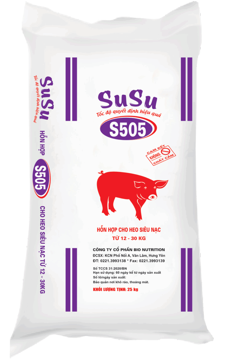 S505 - HỖN HỢP CHO HEO SIÊU NẠC TỪ 12 ĐẾN 30KG