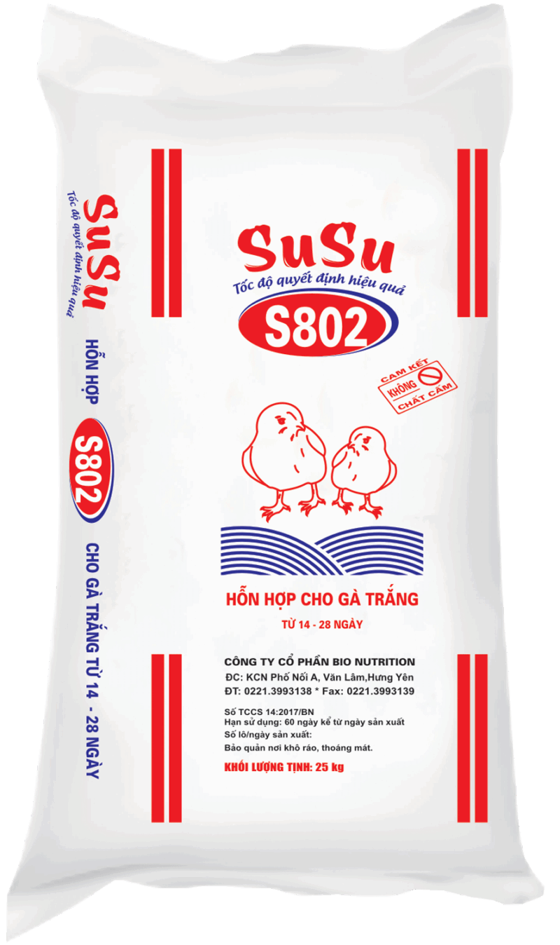 S802 – HỖN HỢP CHO GÀ TRẮNG TỪ 14 – 28 NGÀY TUỔI