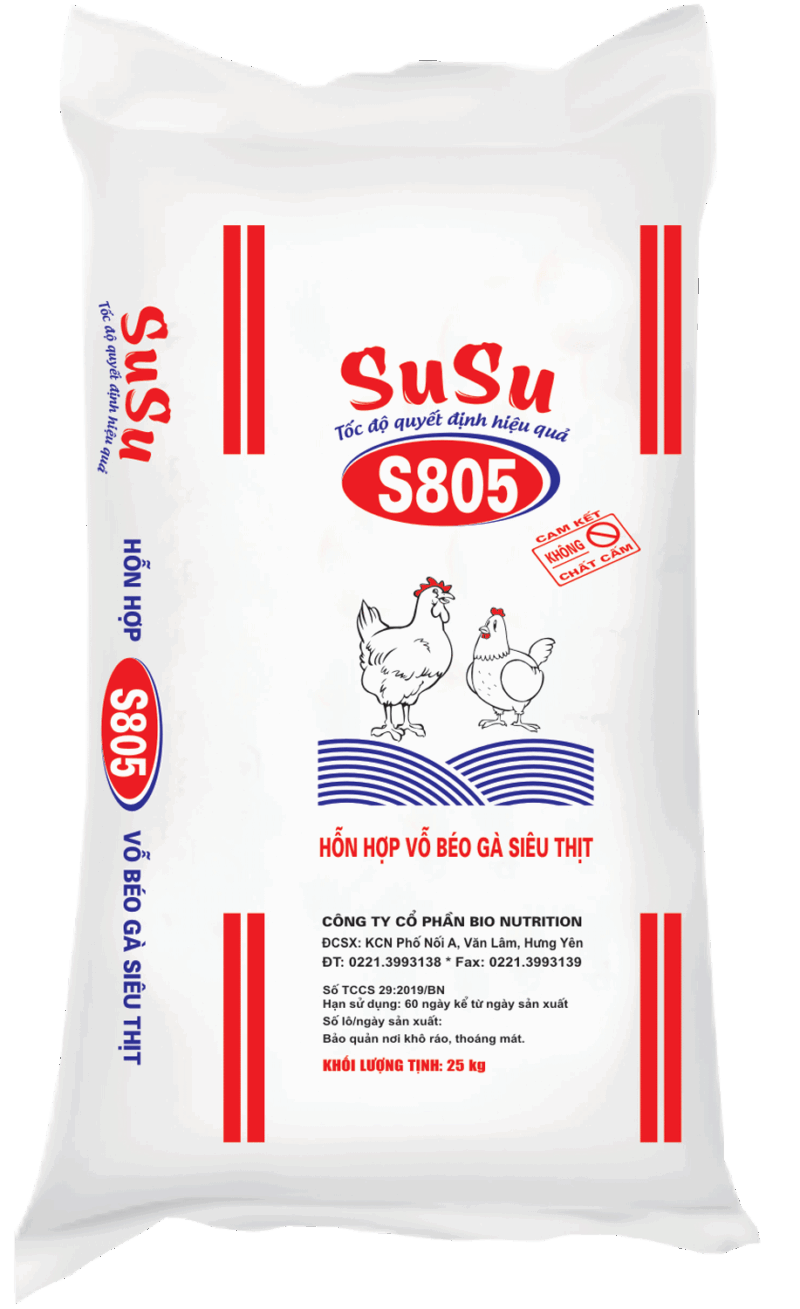 S805 – HỖN HỢP VỖ BÉO CHO GÀ SIÊU THỊT