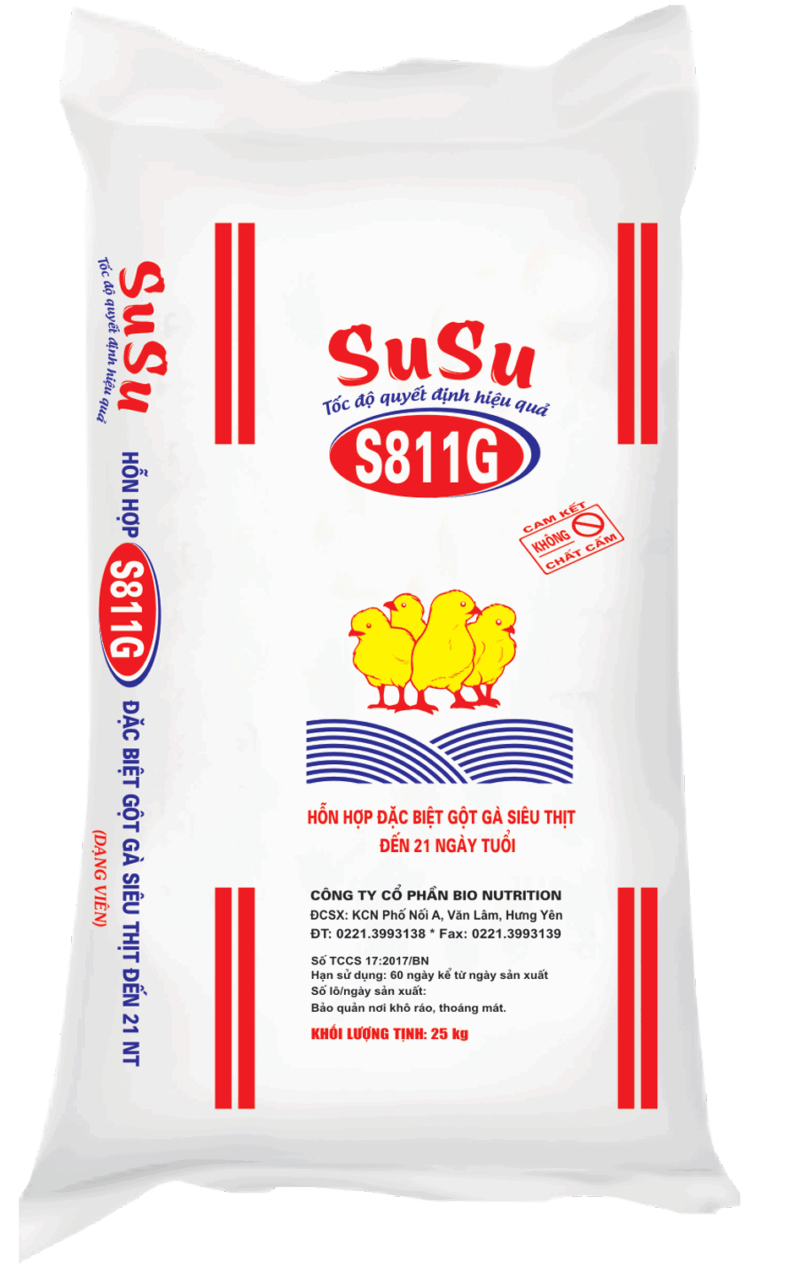 S811G – HỖN HỢP ĐẶC BIỆT GỘT GÀ SIÊU THỊT ĐẾN 21 NGÀY TUỔI (MẢNH)