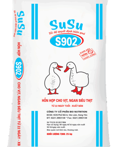 S902 – HỖN HỢP CHO VỊT, NGAN SIÊU THỊT TỪ 22 NGÀY TUỔI ĐẾN XUẤT BẢN