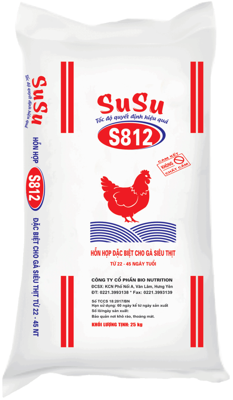 S812 - HH ĐẶC BIỆT CHO GÀ SIÊU THỊT TỪ 22 ĐẾN 45 NGÀY TUỔI