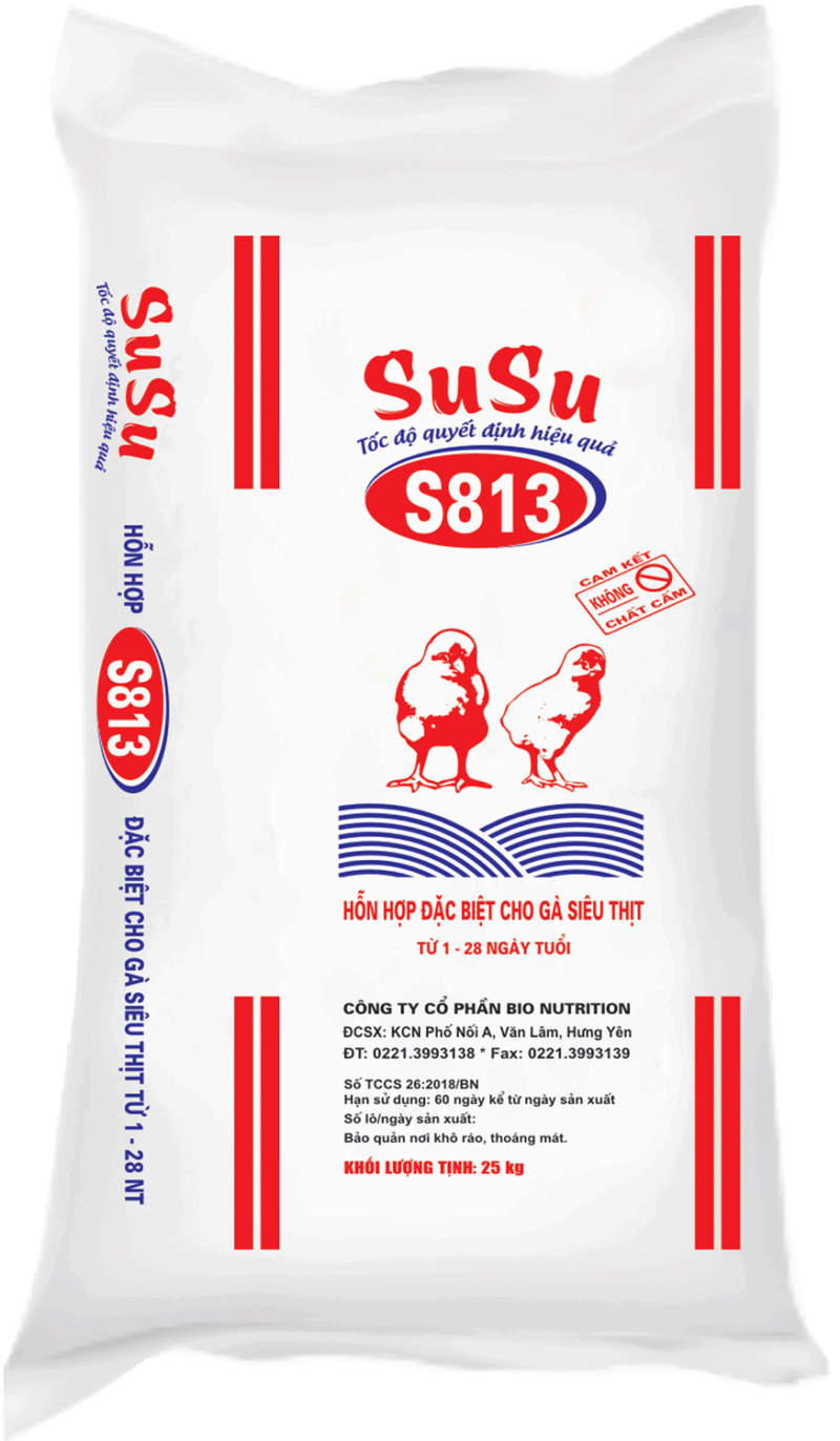 S813 HH ĐẶC BIỆT CHO GÀ SIÊU THỊT TỪ 1 - ĐẾN 28 NGÀY TUỔI